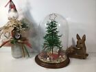Vintage Westrim Glass Beaded Kitschy Christmas Tree Under Glass Dome~RARE ! NICE
