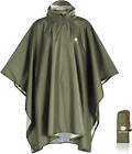 Waterproof Rain Poncho Lightweight Reusable Hiking Hooded Coat Jacket Outdoor