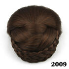 Women Lady Braided Clip In Synthetic Hair Bun Chignon Donut Roller Hairpieces