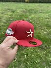 MENS HOUSTON ASTROS RED BRICK PINK UV OPEN STAR 05 PATCH NEW ERA FITTED HAT 5950