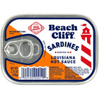 Beach Cliff Wild Caught Sardines in Louisiana Hot Sauce, 3.75 oz Can Pack of 12
