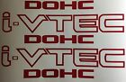 i-VTEC DOHC 2x Red Vinyl Decal Stickers Honda Civic Emblem  FREE SHIPPING