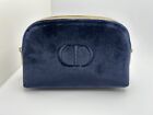 New without box DIOR Beauty CD Logo Navy Velvet Cosmetic Makeup Bag Pouch
