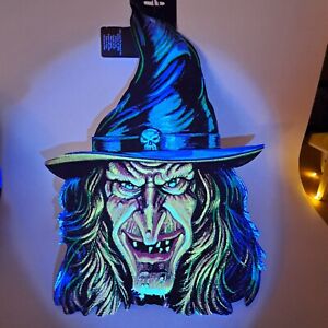 Amscan Ron Lewis Halloween Witch Vintage Glow In the Dark 2 Sided Diecut w Tag!!