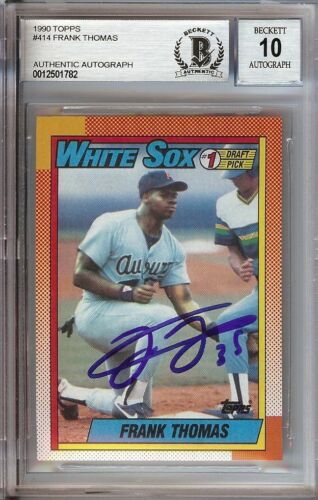 Frank Thomas 1990 Topps Signed Rookie Card RC  BGS 10 Auto Slabbed #414