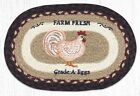 Set of 2 Braided Jute Oval Placemat/Trivet/Swatch. FARMHOUSE CHICKEN.10