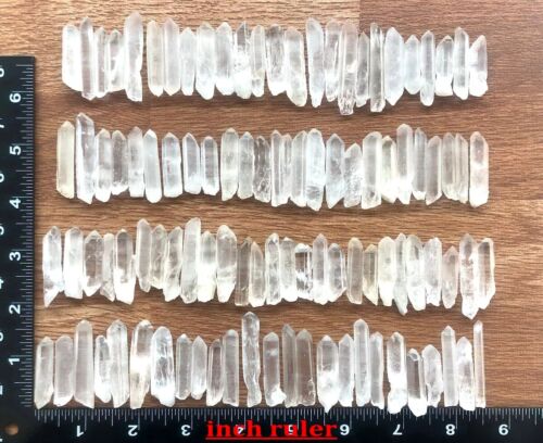 100pcs Bulk Rough Crystal White Quartz Small Points Terminated Wand Specimens