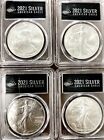 Lot Of 4 2021 PCGS MS70 Silver American $1  Eagle Type 2 First Day Of Issue