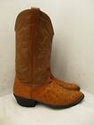 Nocona Brown Full Quill Ostrich Leather Cowboy Boots Mens Size 11 B Style 4217C