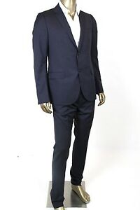 New Authentic Gucci Men's Wool Mohair Navy Striped Suit Blazer Pants 353236 4440