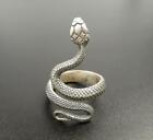 Handmade Sterling Silver Snake Wrap Ring Adjustable Women Men Great Details
