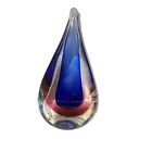 Murano Sommerso Glass Teardrop Paperweight 6.5