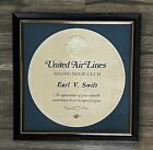 United Airlines Air Lines Vintage Framed Award 100,000 Mile Club Collectible