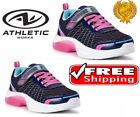 Athletic Works Girls Size 4 Navy Pink Light Up Casual Athletic Sneakers Shoes