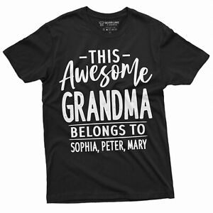 Personalized Grandma T-Shirt Awesome Grandma Tee Grandma Custom T-Shirt Grandma
