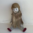 ANTIQUE MINIATURE JOINTED DOLL, GERMANY, ORIGINAL Bisque Red Shoes