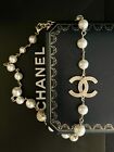 Large Pearls Necklace with Chanel CC Logo with Box