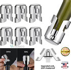 6×Reusable Vacuum Sealed Champagne Wine Bottle Sealer Stopper Stainless Steel US