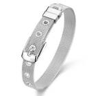 Unisex Women's 925 Sterling Silver Bangle Bracelet 8 Inches 9.9MM Buckle L103-3