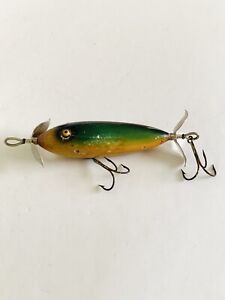 New ListingVintage Moonlight No. 3000 Surface Spinner Wood Fishing Lure W’ Glass Eyes