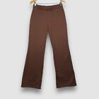 Cabi Womens Small Solid Brown Cotton Stretch Wide Leg Pull On Sweatpants