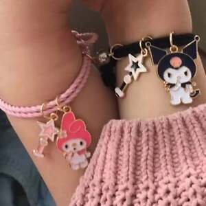 Y2K Kuromi & My Melody Best Friends Couples Adjustable Magnetic Bracelets Set