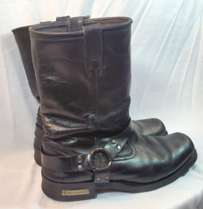 Hot Leathers Men's Harness BTM 1016 Black Leather Biker Boots - Size 12