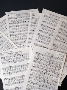 Sheet Music Pages LOT For Crafting 50 Sheets from Old Hymnal 8 x 5 1/2