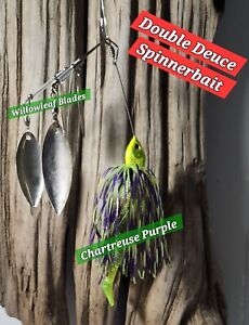 1/2 oz Double Deuce Spinnerbaits( Chartreuse/purple)