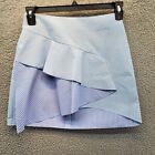 Zara Basic Mini Asymmetric Skirt Blue and White Size Small Nautical Striped  S