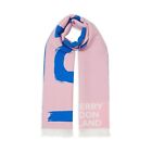 Burberry Love Wool Silk Jacquard Blend Football Scarf Frosted Pink