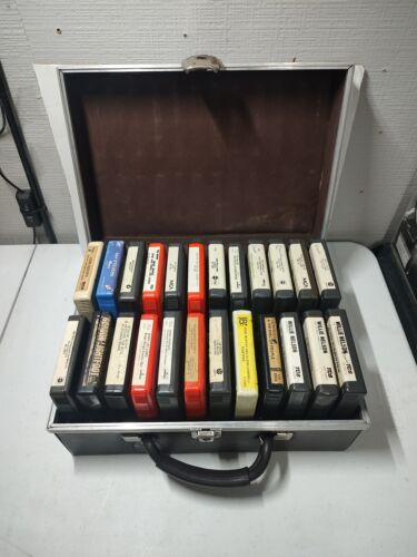 New Listing8-Track Cartridge Tapes Lot Of 24 Various Artists With Vintage Carrying Case