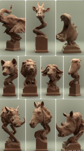 3D Model Collection STL Files for CNC Router Laser & 3D Printer 10 Animals Pack