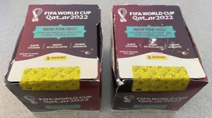 LOT OF (2) 2022 PANINI FIFA WORLD CUP QATAR FACTORY SEALED 50-PACK STICKER BOX