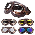 Vintage Retro Steampunk Copper Helmet Motorcycle Goggles Leather Cruiser Eyewear