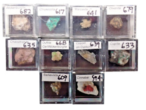 Micromount Mineral Lot MMA1-10 Fine Specimens in Acrylic Boxes-Visit eBay Store!