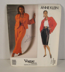 Vogue Anne Klein Pattern 2502 Very Easy Jacket, Skirt & Pants Misses 14-18 Uncut