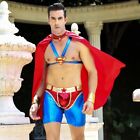Men's Sexy Nightclub Performance Superman Superhero Jumpsuit Costume Cosplay J07
