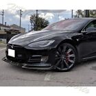 For 16-20 Tesla Model S Painted Black Front Bumper Body Kit Splitter Spoiler Lip