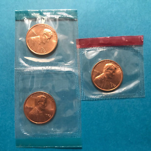 1972 P D S  Lincoln Cents  in US Mint Cello Uncirculated   3 Coins   FREE SHIP