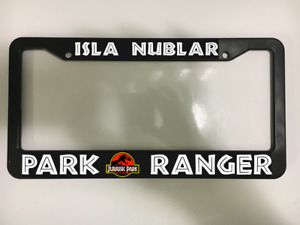 Isla Nublar Park Ranger Jurassic Park T Rex Raptor Dinosaur License Plate Frame