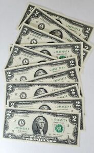 ✯UNCIRCULATED ** RARE Two Dollar Bills ✯ ** LOWEST PRICE ON SITE!! Save On Bulk!