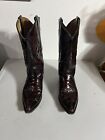 USA Texas Cowboy Boots Black Leather Size 10