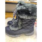 LLBean quilted gray with faux fur mid calf winter warm boots womans size 8 med
