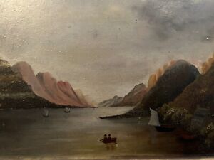 Possible Antique Oil Painting- Scenic River Valley w/ Mountains