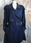 Vtg Liz Claiborne Collection 100% Wool Trench Coat Double Breasted Army Style L