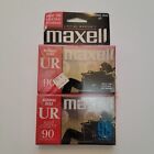 Maxell UR 90 Blank Audio Cassette Tapes 2 Pack Normal Bias 90 Mins New Vintage