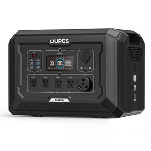 OUPES Mega 2 Portable Power Station 2500W/2048Wh Solar Generator LiFePO4 Battery
