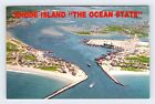 Aerial View Galilee Breachway Rhode Island Coastline Unused Vtg Postcard OLP22