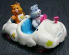 1983 CARE BEARS Cloud Car with 3 Care Bears Friend Good Luck Rose VINTAGE